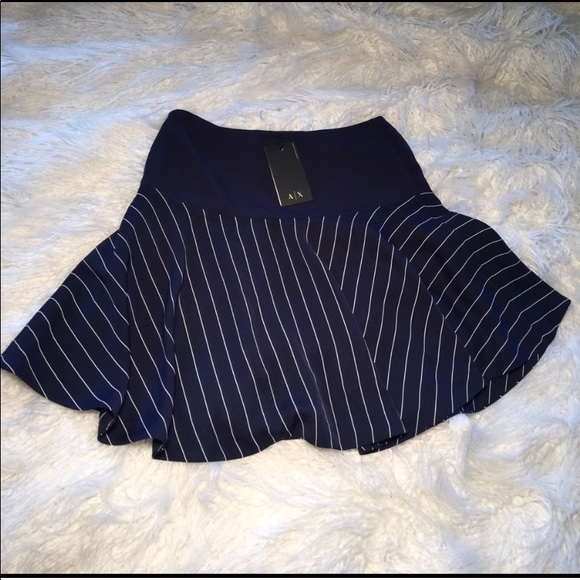 A|X Armani Exchange- Striped Mini Skirt - Picture 1 of 3